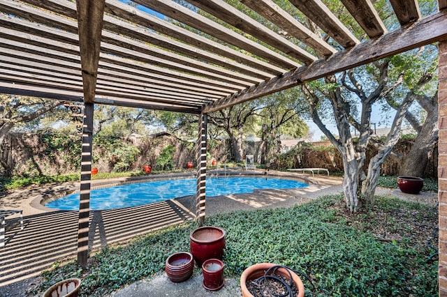 view of pool featuring a pergola