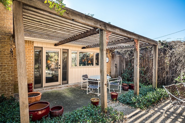 view of patio / terrace with a pergola