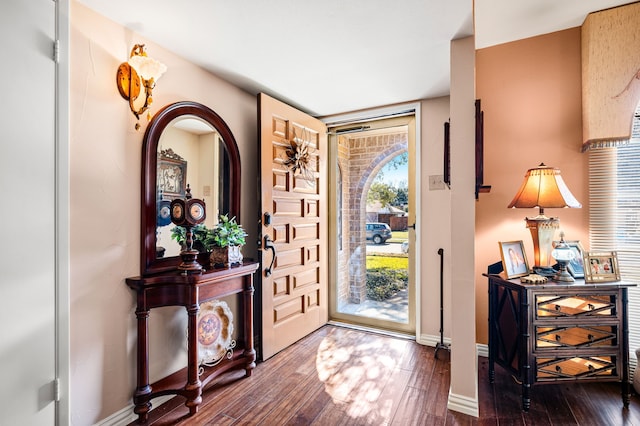 foyer with hardwood / wood-style floors