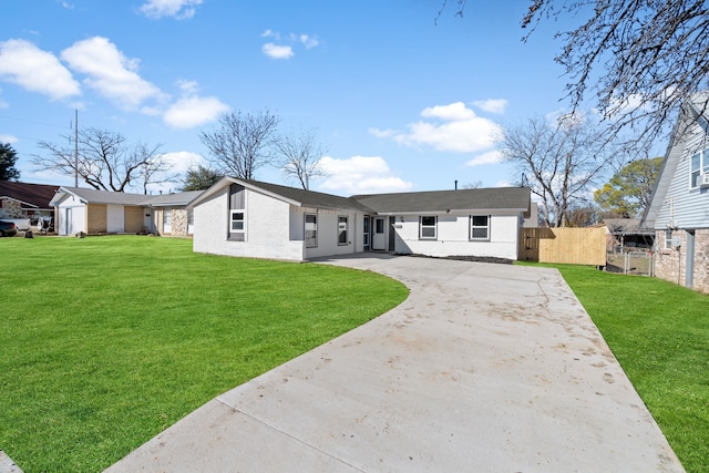 exterior space featuring a front lawn