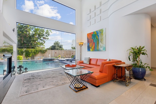 interior space with pool water feature