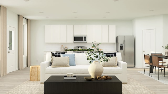 living room featuring light hardwood / wood-style floors