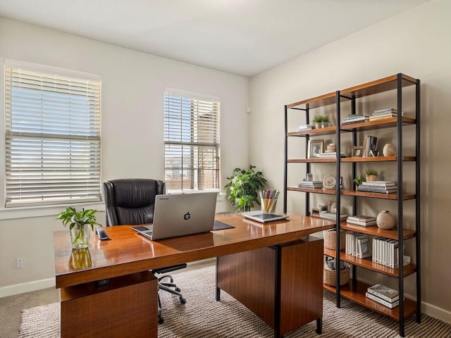 office area with carpet