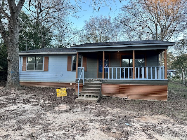 view of front of house with covered porch