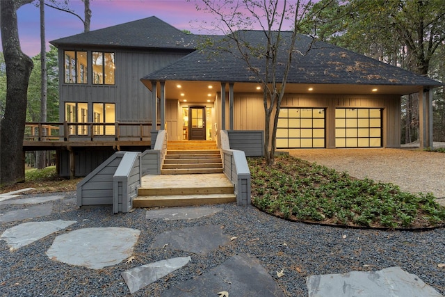 view of front of home featuring a garage