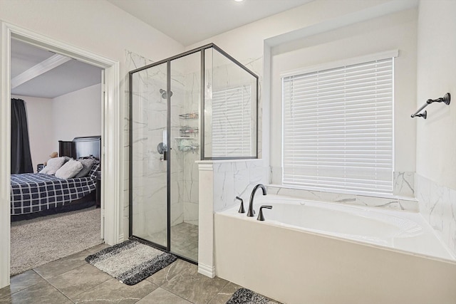 bathroom with independent shower and bath