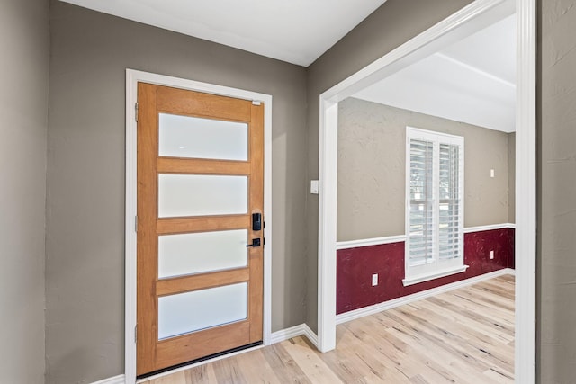 entryway with light wood-type flooring