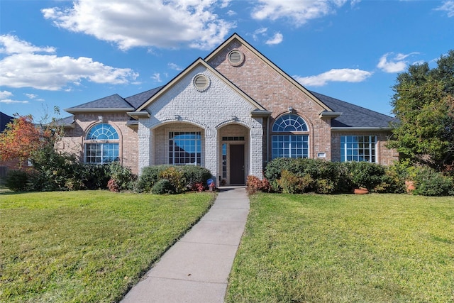 view of front of home featuring a front yard