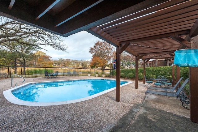 view of pool featuring a pergola and a patio area