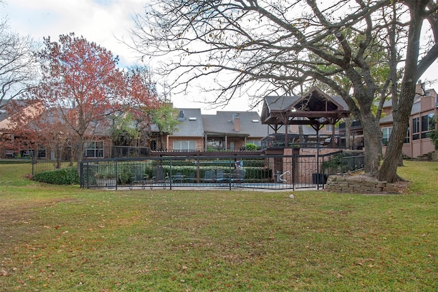 view of yard featuring a gazebo