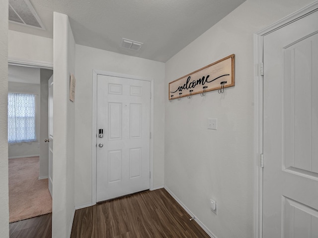 doorway to outside featuring dark hardwood / wood-style flooring