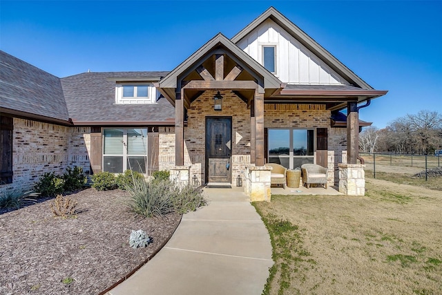 view of front of home with a front yard