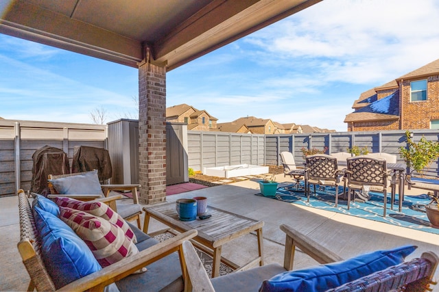 view of patio featuring outdoor lounge area