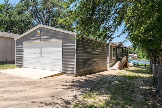 view of garage