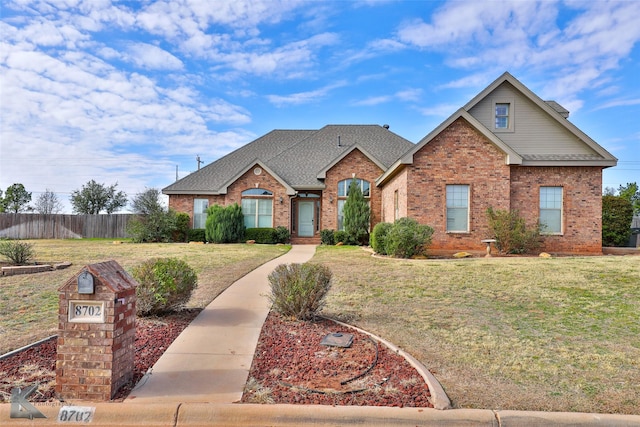 view of front of home with a front yard