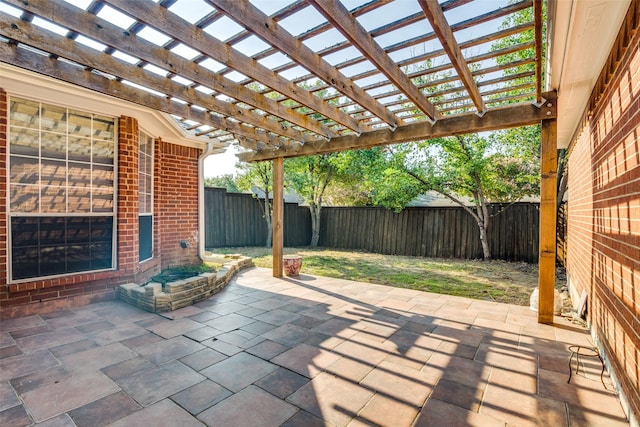 view of patio / terrace featuring a pergola