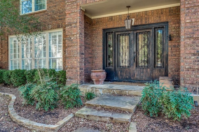 property entrance with french doors