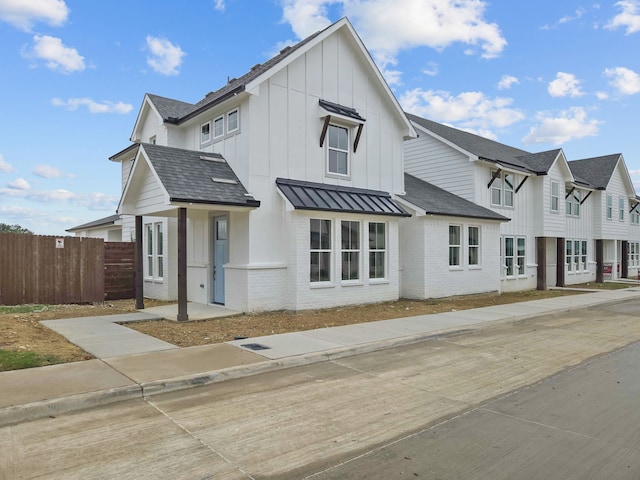 view of modern inspired farmhouse