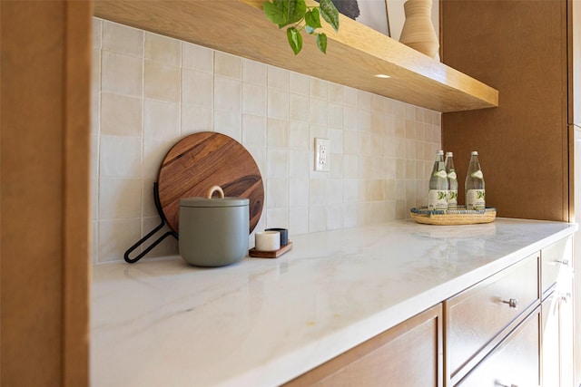 interior space featuring decorative backsplash