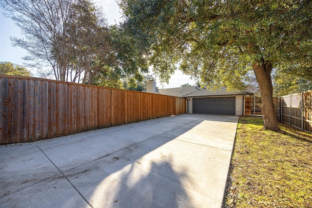 view of garage