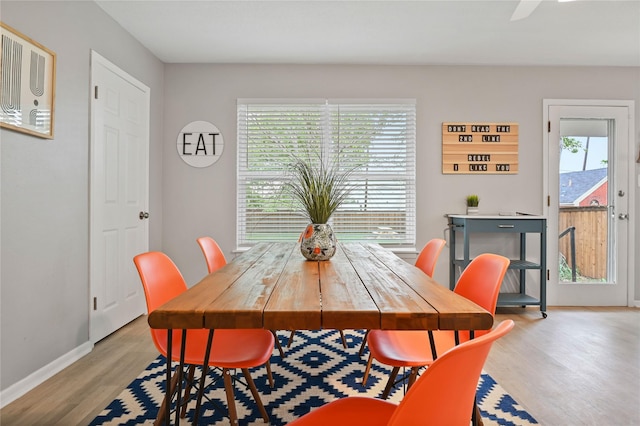 dining room featuring light hardwood / wood-style flooring