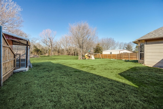 view of yard featuring a playground