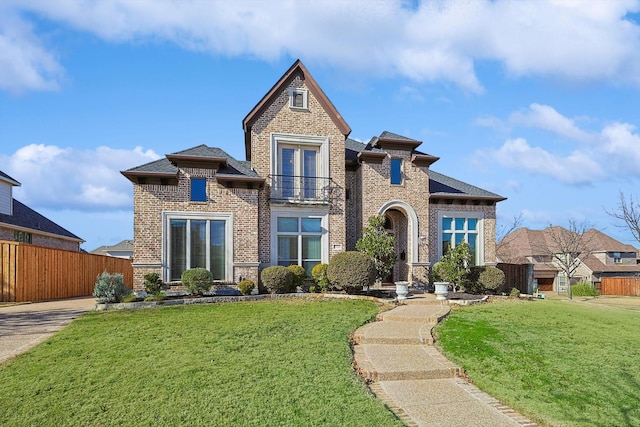 view of front of home with a front yard