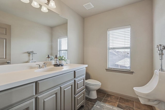 bathroom with toilet and vanity