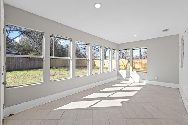 view of unfurnished sunroom