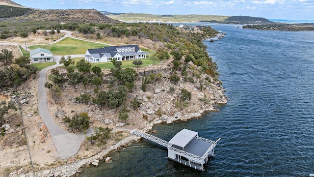 5335 Power Rd, Possum Kingdom Lake, TX 76450 - view from above of property featuring a water and mountain view