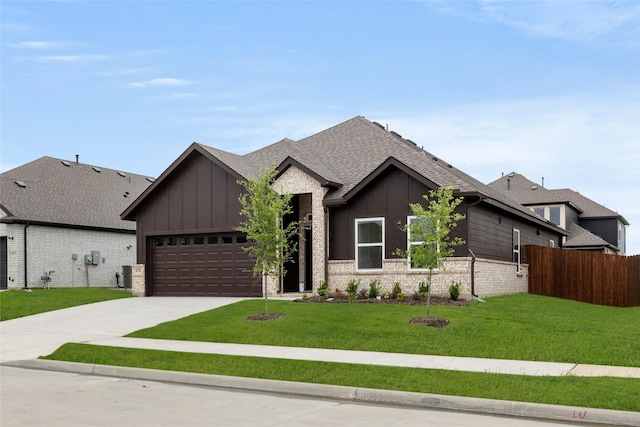 6721 Golden Grove Rd, Fort Worth, TX 76123 - view of front of home with board and batten siding, an attached garage, concrete driveway, and roof with shingles