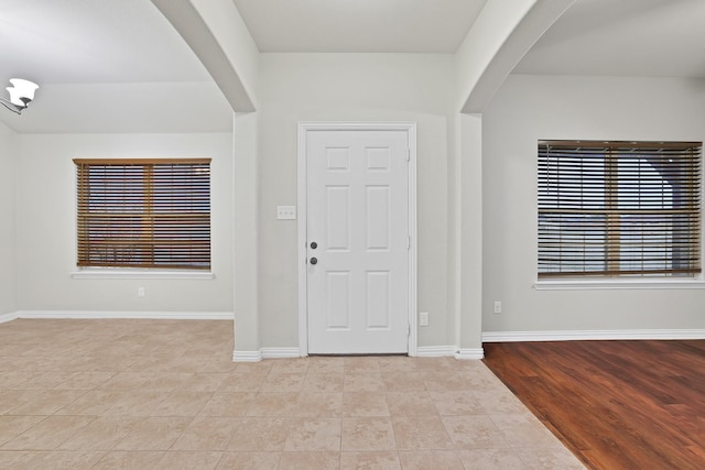 view of tiled foyer entrance