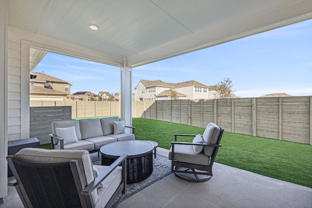 view of patio / terrace with an outdoor hangout area