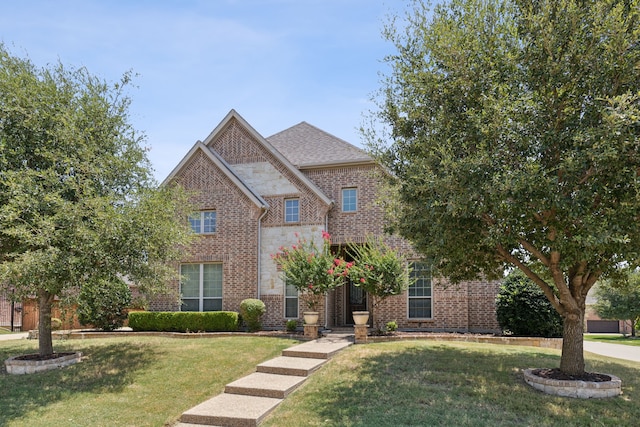 view of front of home with a front yard