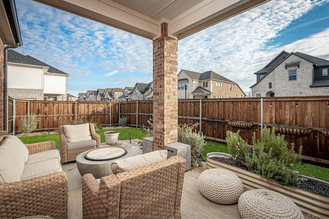 view of patio with an outdoor hangout area