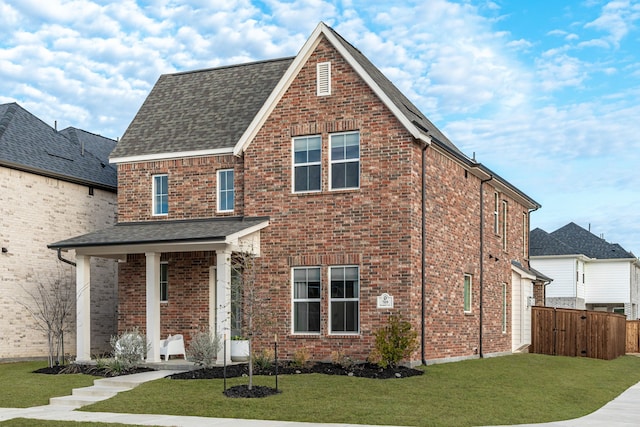 view of front of property with a front yard