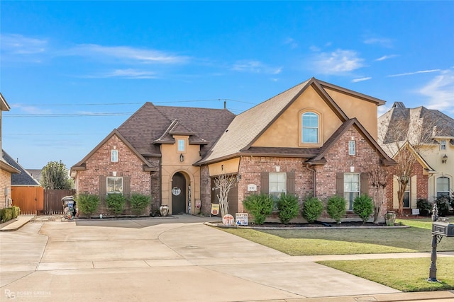 view of front of property featuring a front lawn