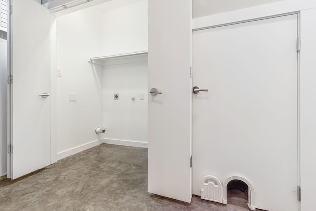 clothes washing area featuring electric dryer hookup