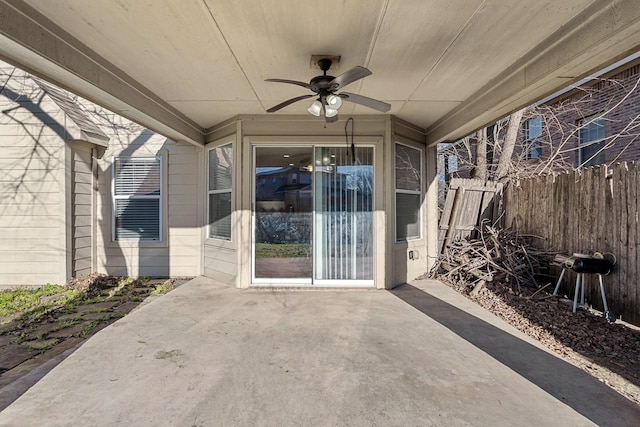 view of patio / terrace with ceiling fan