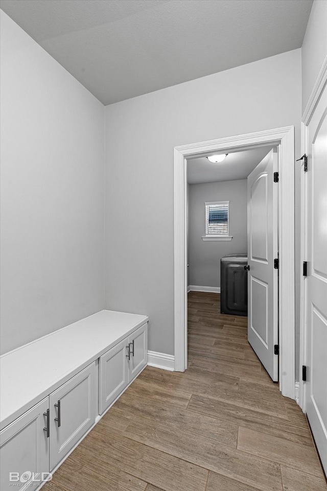 mudroom featuring light wood-type flooring