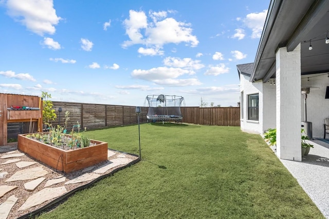 view of yard with a trampoline