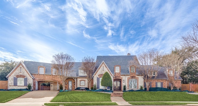 view of front of house featuring a front lawn and a carport