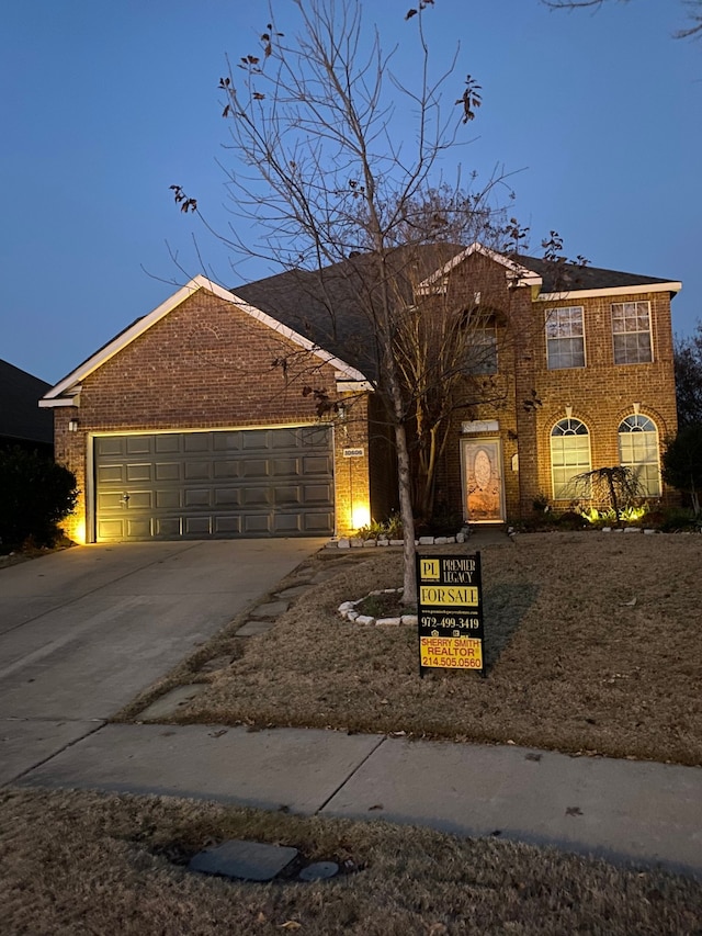 view of front of house with a garage