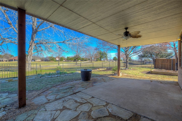 view of patio / terrace with ceiling fan