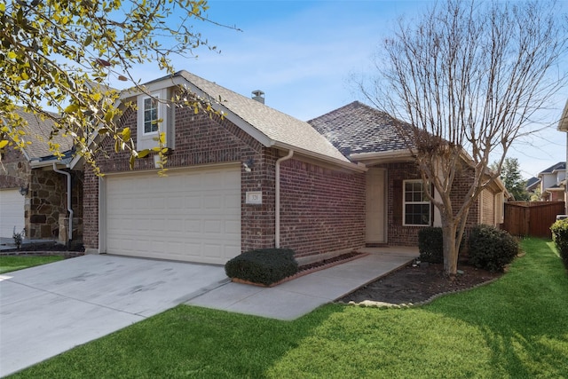 view of front of home featuring a front lawn