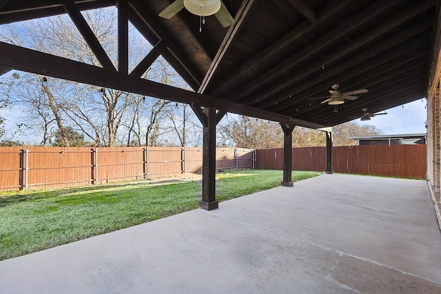 view of patio / terrace with ceiling fan