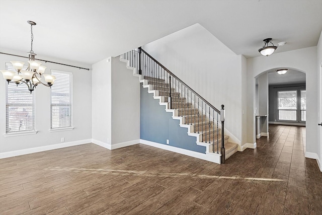 interior space featuring an inviting chandelier