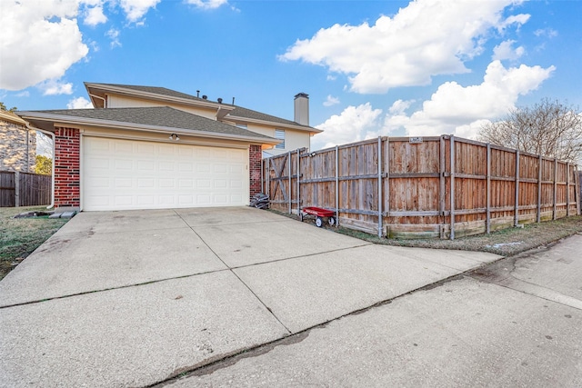 view of garage