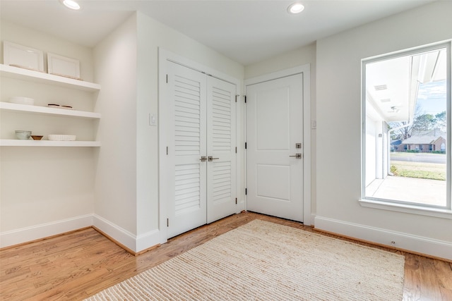 foyer with hardwood / wood-style flooring