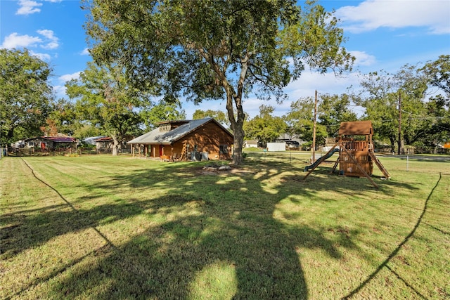 view of yard featuring a playground